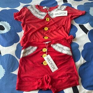 Wildfox Santa Claus pajama top and shorts set